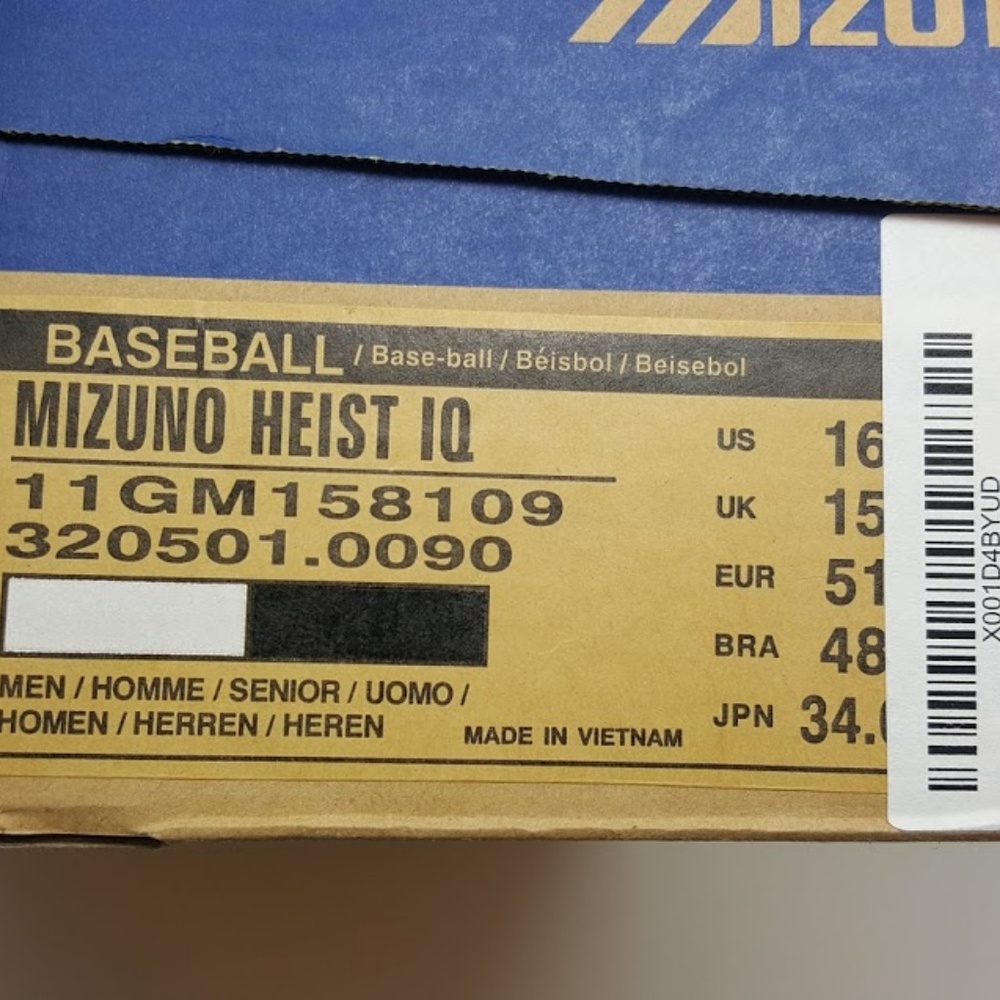 White/Black Men's Heist IQ Baseball Shoes - Picture 9 of 9